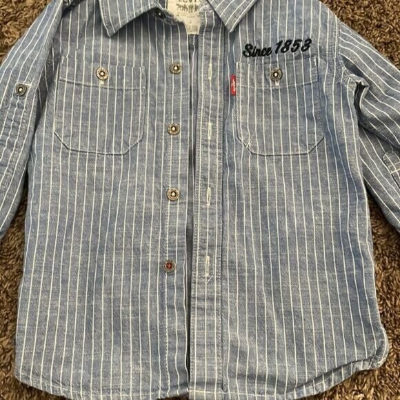 Levi’s Button Up Long Sleeve Boys Shirt Collared Size 2 China - Picture 5 of 7